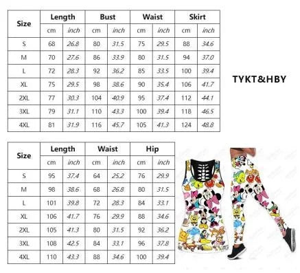 2024 Summer New Disney Tinker Ball Women's Book Hollow Vest+women's Leggings Yoga Set Fitness Leggings Sports Set